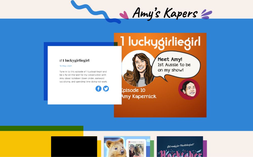 Screenshot of blog.amyskapers.dev website at desktop size