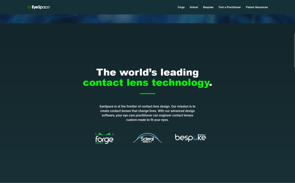 Screenshot of eye.space website at desktop size