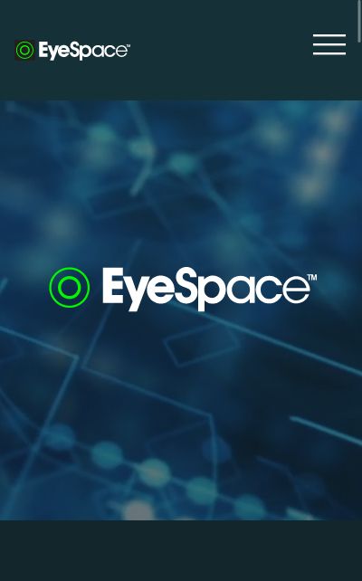 Screenshot of eye.space website at mobile size