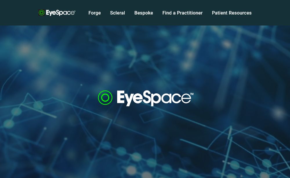 Screenshot of eye.space website at tablet size